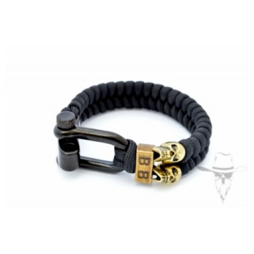 Bad-Ass Paracord Black Skulls - 19cm